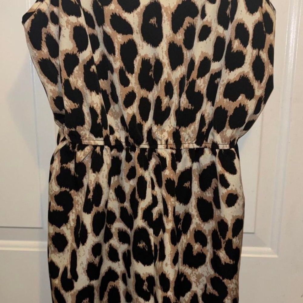 Leopard print spaghetti strap romper SHEIN